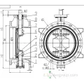 Doppia valvola di farfalla eccentrica con flange